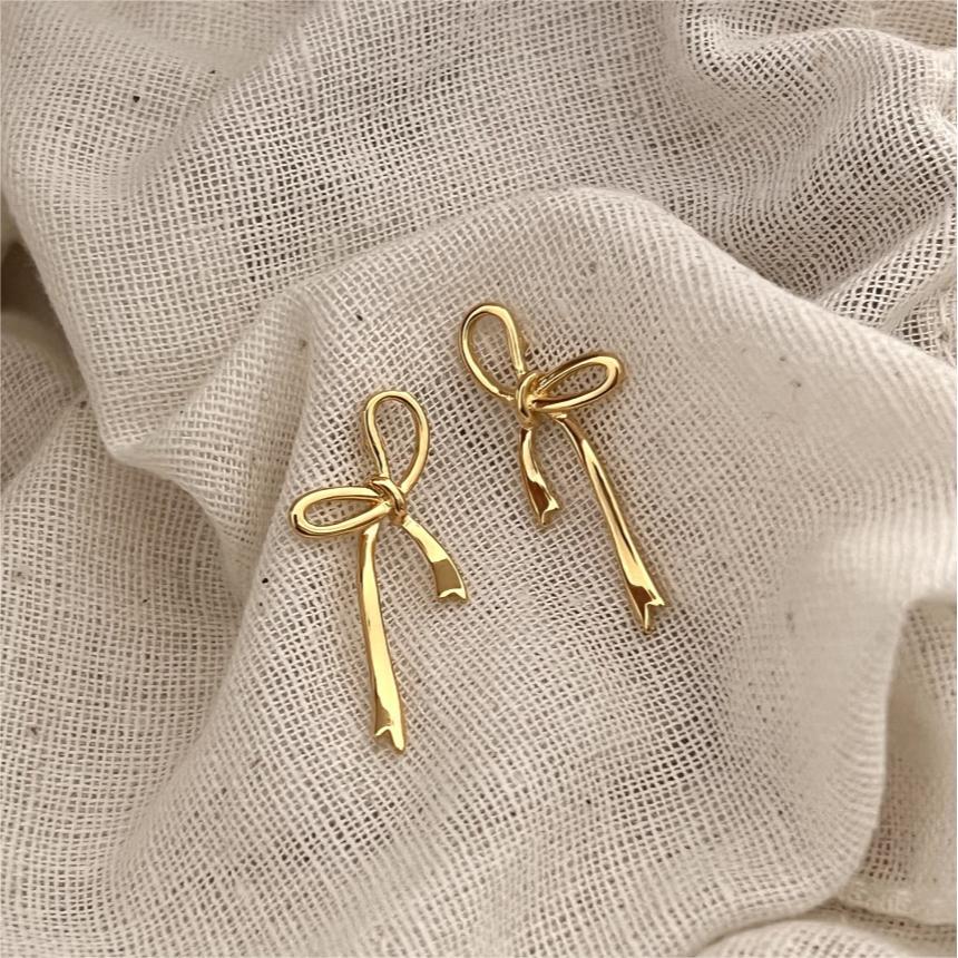 1 Pair 925 Sterling Silver Bow Knot Ear Studs