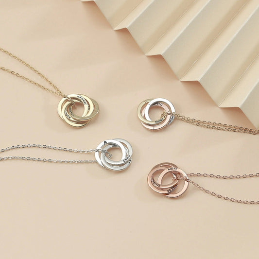 Personalised Interlocking Rings Necklace