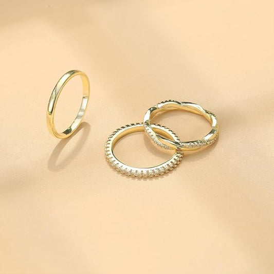 Golden Grace Stacking Ring Set