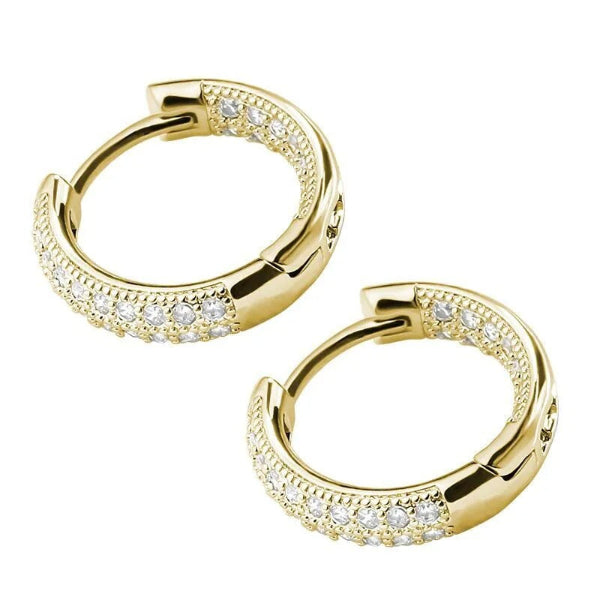 Gold Elegance Hoop Earrings with Crystals