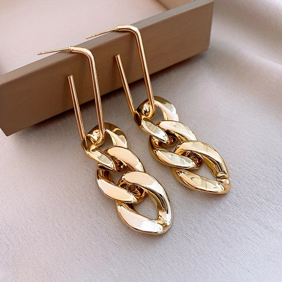 1 Pair Elegant Streetwear chain Alloy Drop Earrings