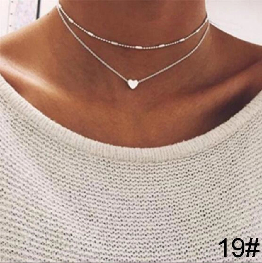 vintage style heart alloy  necklace