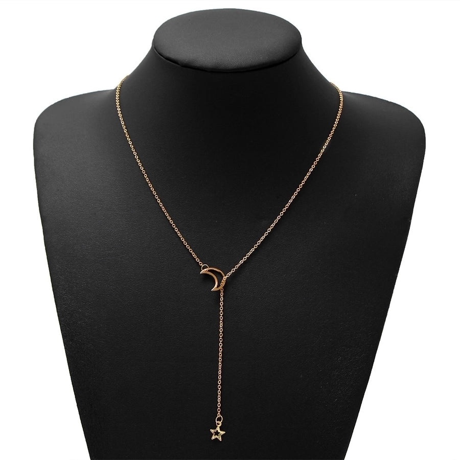 hot-saling fashion new big star moon alloy pendant necklace