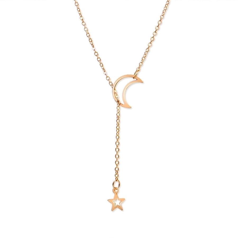 hot-saling fashion new big star moon alloy pendant necklace