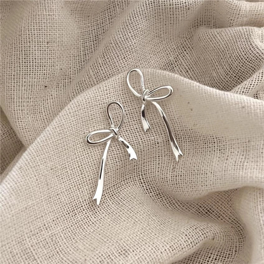 1 Pair 925 Sterling Silver Bow Knot Ear Studs